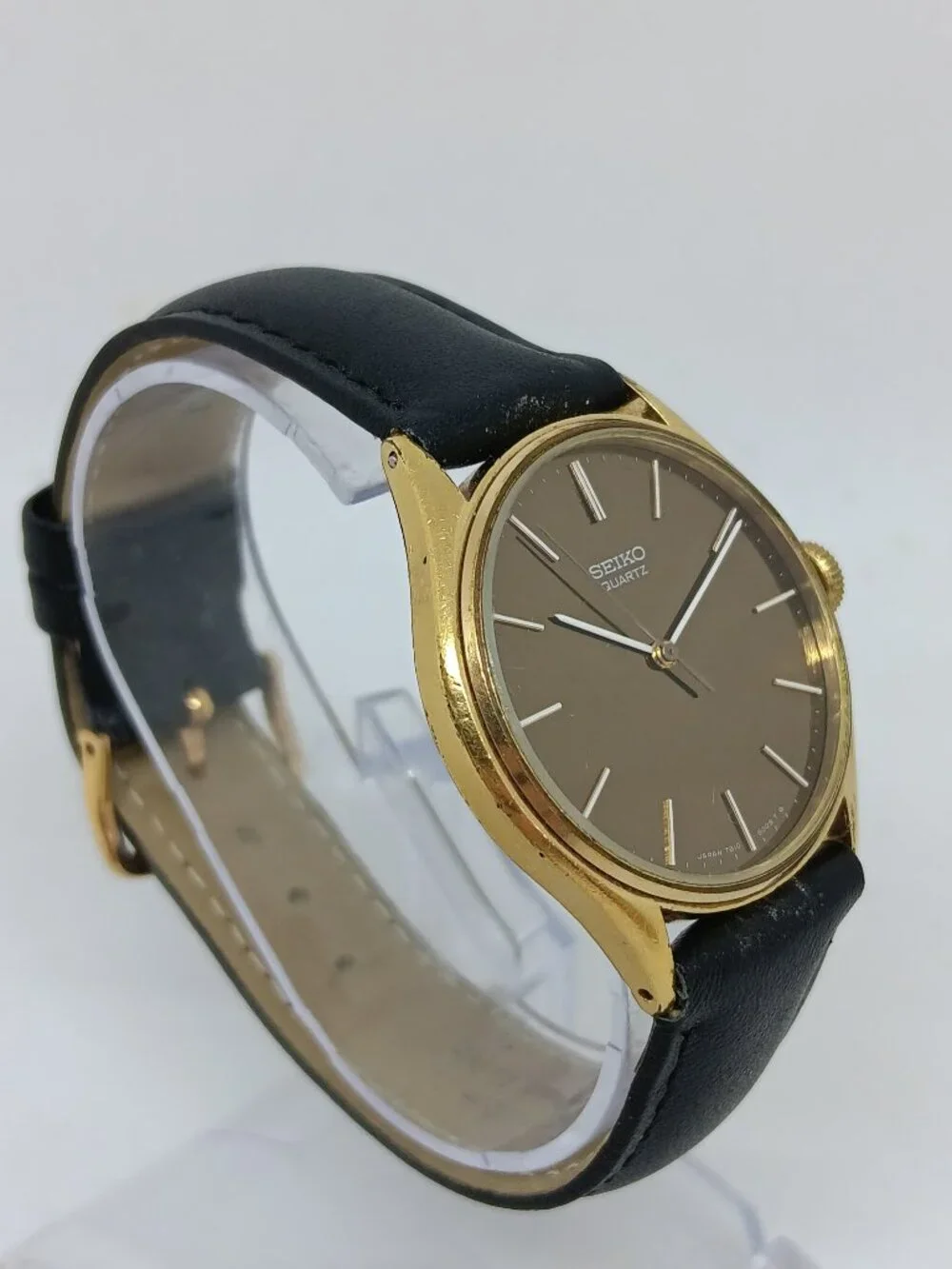 VINTAGE 1979 Seiko 7810-8049 Men’s 33mm Gold Tone Mirror Dial Watch PLS READ